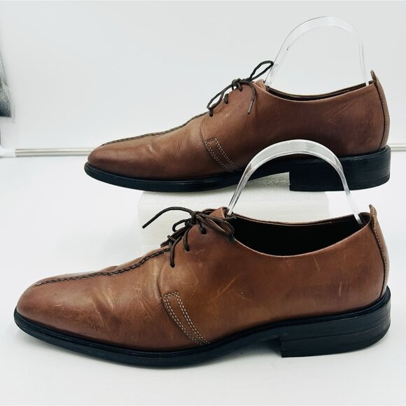 Cole Haan Mens Beckett Oxford Dress Shoe Brown Size 9M Leather Split Toe Lace-Up - Picture 3 of 9